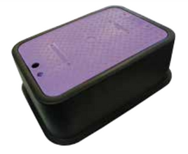 Rectangular 420mm x 305mm Top x 160mm Deep Reclaimed Water Valve Box (Lilac Lid)