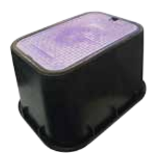 Rectangular 420mm x 305mm Top x 305mm Deep Reclaimed Water Valve Box (Lilac Lid)