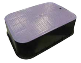 Rectangular 500mm x 305mm Top x 160mm Deep Reclaimed Water Valve Box (Lilac Lid)