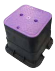 Medium Square 215mm Top x 260mm Deep Reclaimed Water valve Box (Lilac Lid)