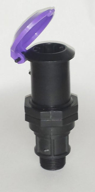 Plastic Quick Release Coupling Male Base Lilac Cap for Re-use Water