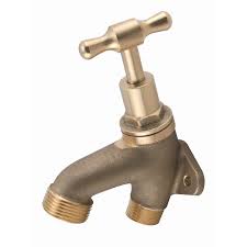 Tap Brass (Hose Cock) with Back Mounting Plate - 20mm Male Bottom Inlet